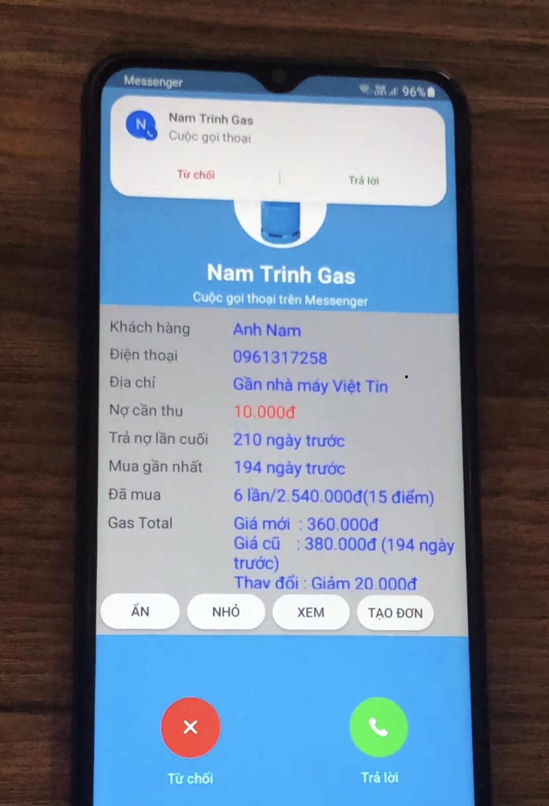 Bắt số cuộc gọi hiển thị thông tin khách hàng