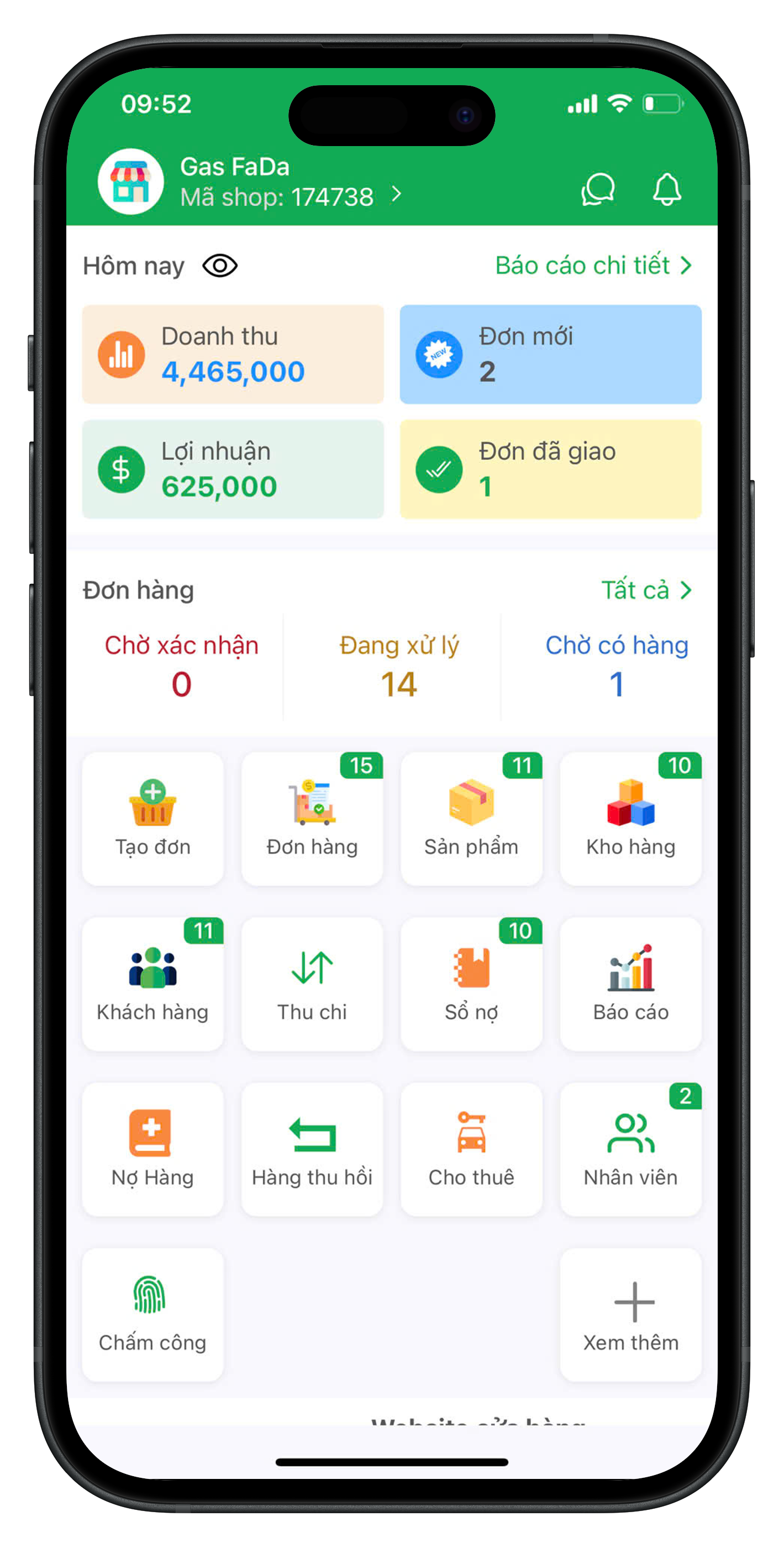 AFaDa - Quản lý cửa hàng Gas trên điện thoại