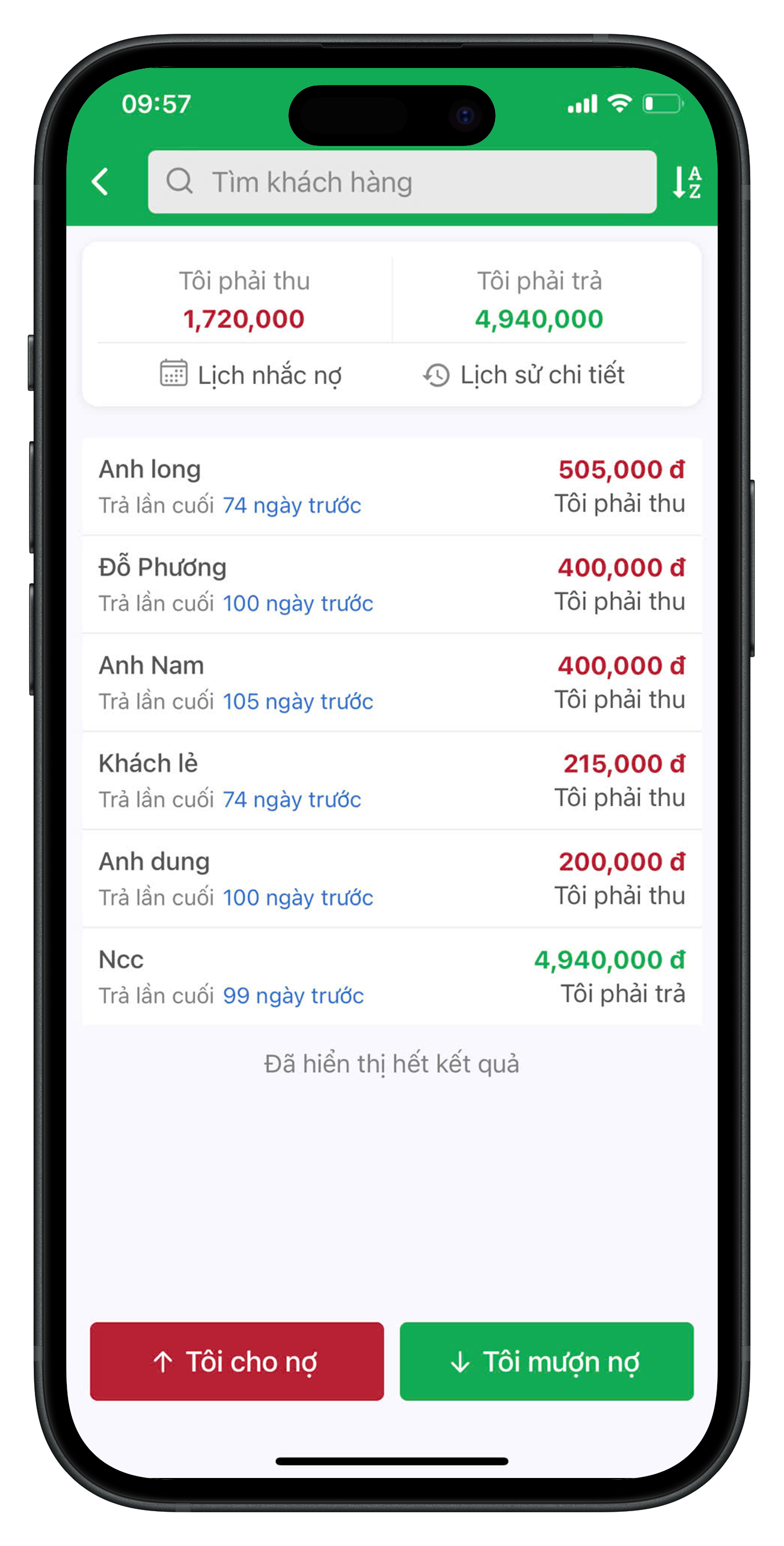 Quản lý công nợ chi tiết
